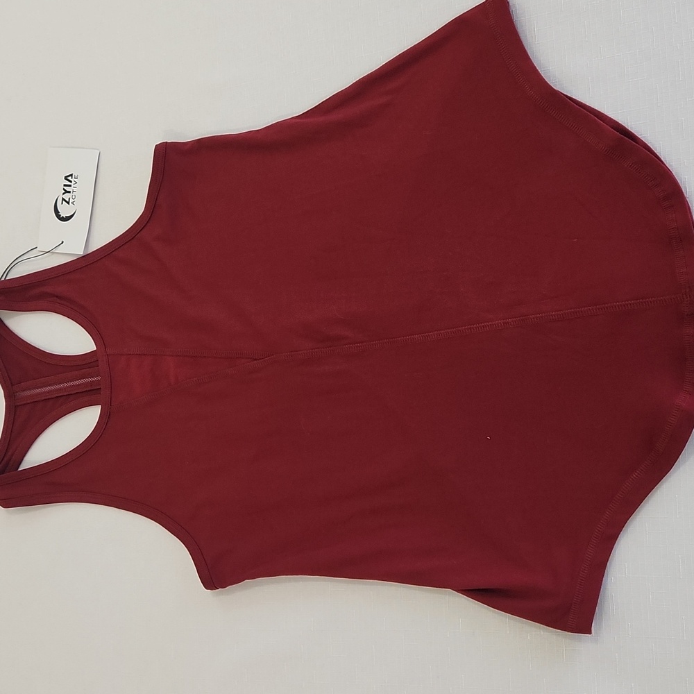 Zyia Effortless Long Tank Top. Cranberry Color. NWT. Size M - Picture 5 of 9